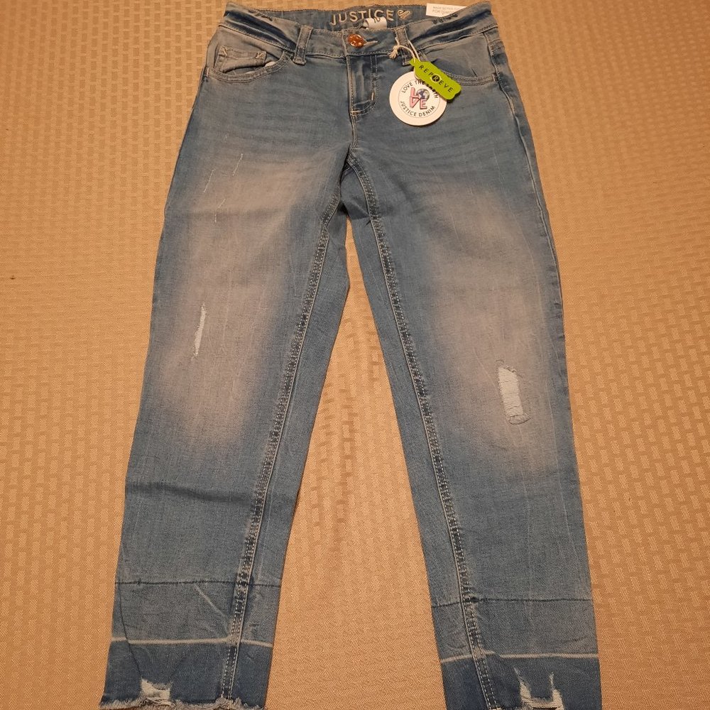 NEW! Justice.  GIRLS SIZE 10 Destructed Girlfriend